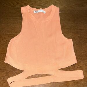 Zara Women's Peach Crop Top